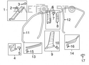 Rear left door sill trim Toyota Camry v40 07-11 beige, plastic turned white, scratches, needs cleaning