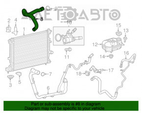 Upper cooling hose Chrysler 200 15-17 2.4
