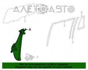 Rear left window lift mechanism Toyota Highlander 20-