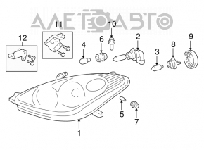Right front headlight assembly for Lexus ES330 05-06 xenon