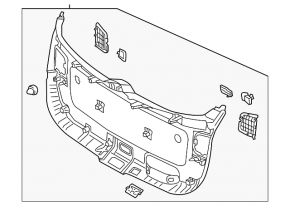 Lower tailgate trim for Kia Sorento 2014-2015 rest black