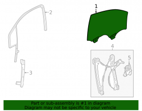 Front left door glass Chevrolet Equinox 18-