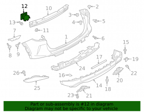 Left rear bumper reinforcement fang for Infiniti QX50 19-24