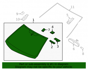 Windshield Hyundai Ioniq 17-22 for humidity sensor and camera