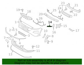 Right front bumper mount for Hyundai Kona 19-21 EV
