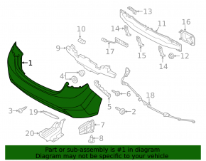 Rear bumper bare Hyundai Elantra UD 11-13 prerest