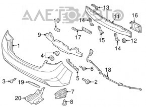 Rear bumper bare Hyundai Elantra UD 11-13 prerest