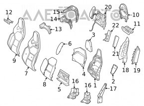 Mercedes GLC 16-22 driver's seat knee support adjustment motor broken mount