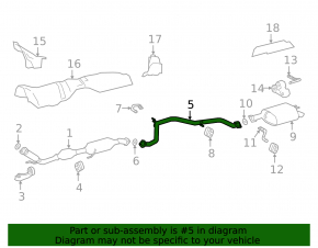 Exhaust manifold center section Lexus ES300h 19-26