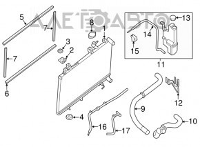 Radiator bracket upper left Nissan Murano z52 15-