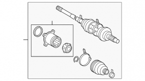 Drive axle shaft rear left Lexus RX450h 10-15