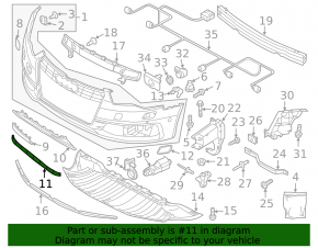 Front bumper central mount Audi A6 C7 12-15