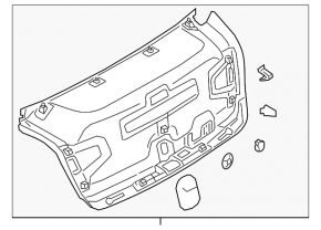 Black trunk lid trim for Audi A6 C8 19-24, electric, with emergency release mechanism