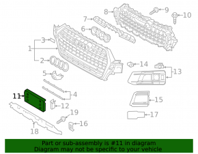Front license plate area for Audi Q7 16-19