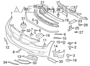Front right fog light bracket for BMW 3 F30 16-18 cracked