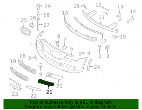 Front bumper grille right BMW 7 F01 11-15 open, M pack