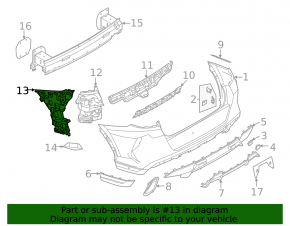 Rear bumper mount, right outer, BMW X6 G06 20-25 M, m competition