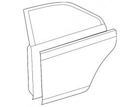 The door is bare, rear right, Toyota Camry v50 12-14, red 3R3, dented, bumped