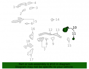 Toyota Prius 2009 rear right door lock