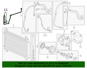 Air conditioner tube heater-condenser Acura MDX 17-20 rest