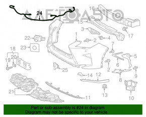 Lexus RX350 RX450h 16-19 USA Front Bumper Wiring