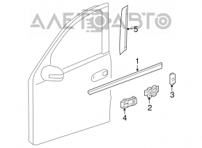 Lower front right door trim for Mercedes W164 ML