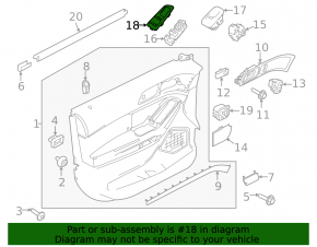 Front left window lifter control trim Ford Explorer 16-19 rest, breakage of fastener