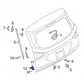 Boot door bumper left Ford Escape MK3 13- with bracket