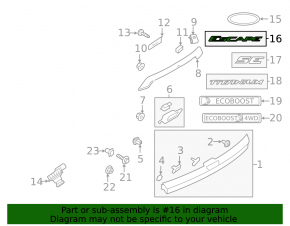 Emblem inscription Escape tailgate Ford Escape MK3 16-19 rest