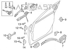 Upper front right door hinge Mazda 6 14-21