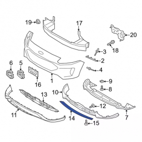 Ford Escape MK4 Front Bumper Lip Cover 23-