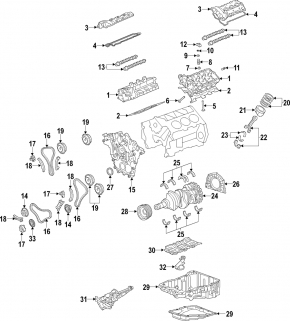 Cylinder head assembly left Chevrolet Camaro 16-21 3.6