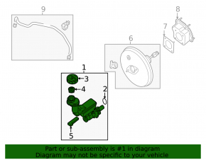 Brake master cylinder with reservoir Nissan Sentra 13-19 automatic transmission