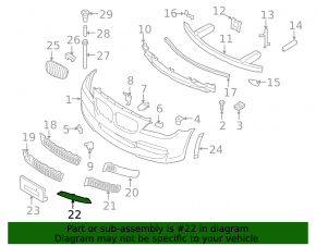 Right front bumper molding for BMW 7 F01 11-15 M pack
