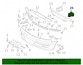 Left front bumper reinforcement fang for Lexus GX470 03-09