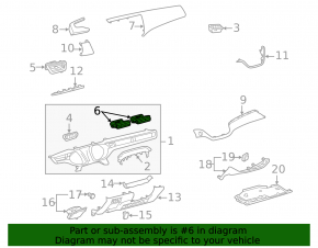 Right center air duct deflector for Toyota Avalon 13-18