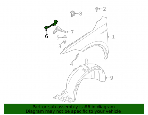 Left wing bracket VW Tiguan 22-24 upper