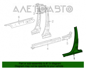 Left center pillar for Lexus RX350 RX450h 16-22