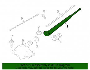 Rear wiper arm BMW X3 F25 11-17