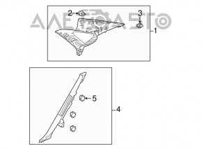 Upper left rear pillar trim for Toyota Avalon 13-18, gray