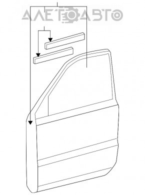 Door bare front left Lexus RX300 RX330 RX350 RX400h 04-09