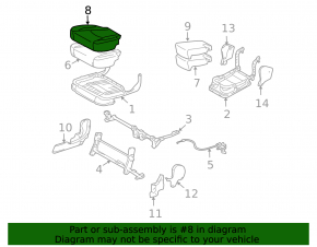 Rear seat right Lexus RX300 RX330 RX350 RX400h 04-09 beige leather, dry-cleanable, broken armrest folding handle
