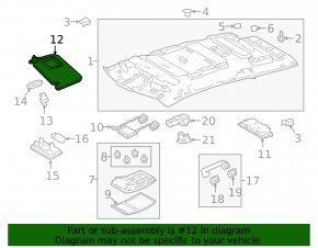 Right visor Lexus RX350 RX450h 20-22 gray, without hook