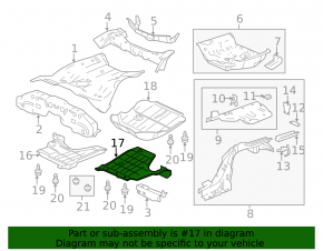 Underbody protection rear left Acura TLX 15-