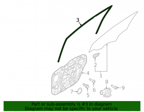Glass seal front right Hyundai Elantra AD 17-20
