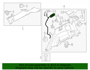 Rear seat folding lever, 2nd row, left, Kia Sportage 23-25