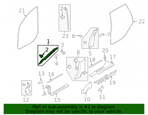 Front pillar trim right Subaru b9 Tribeca beige, missing plug