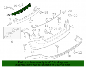 Rear Bumper Absorber Ford Focus mk3 11-18 5d