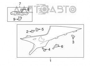 Rear pillar trim right Cadillac ATS 13-18 gray, without plug