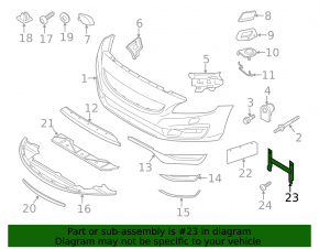 Frame for number plate of front bumper Volvo XC60 18-23